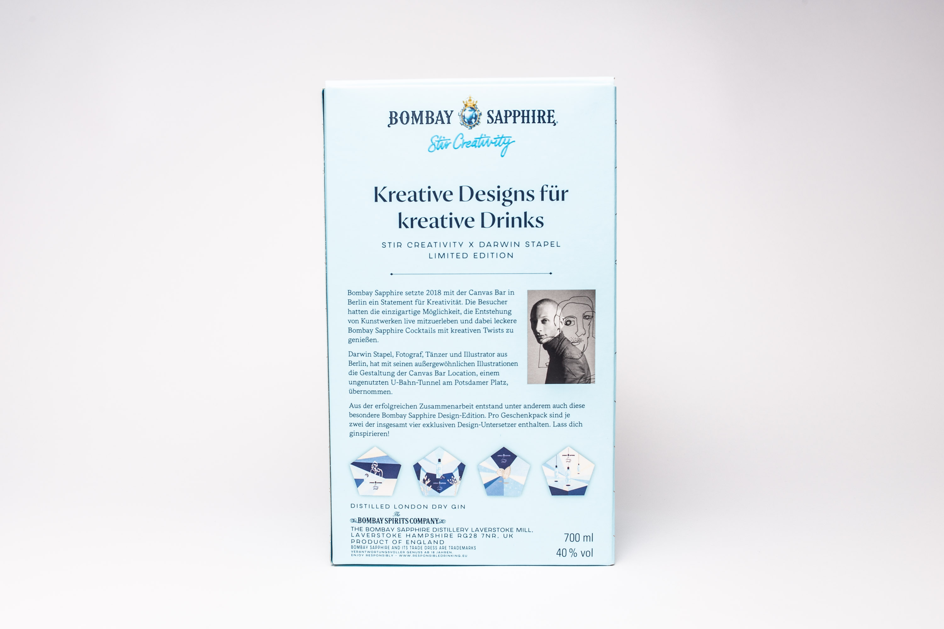 Darwin Stapel studio for visual concepts; one line illustration; onelineillustration; Graphic Designer; Corporate Design; Bombay Sapphire; Canvas Bar;