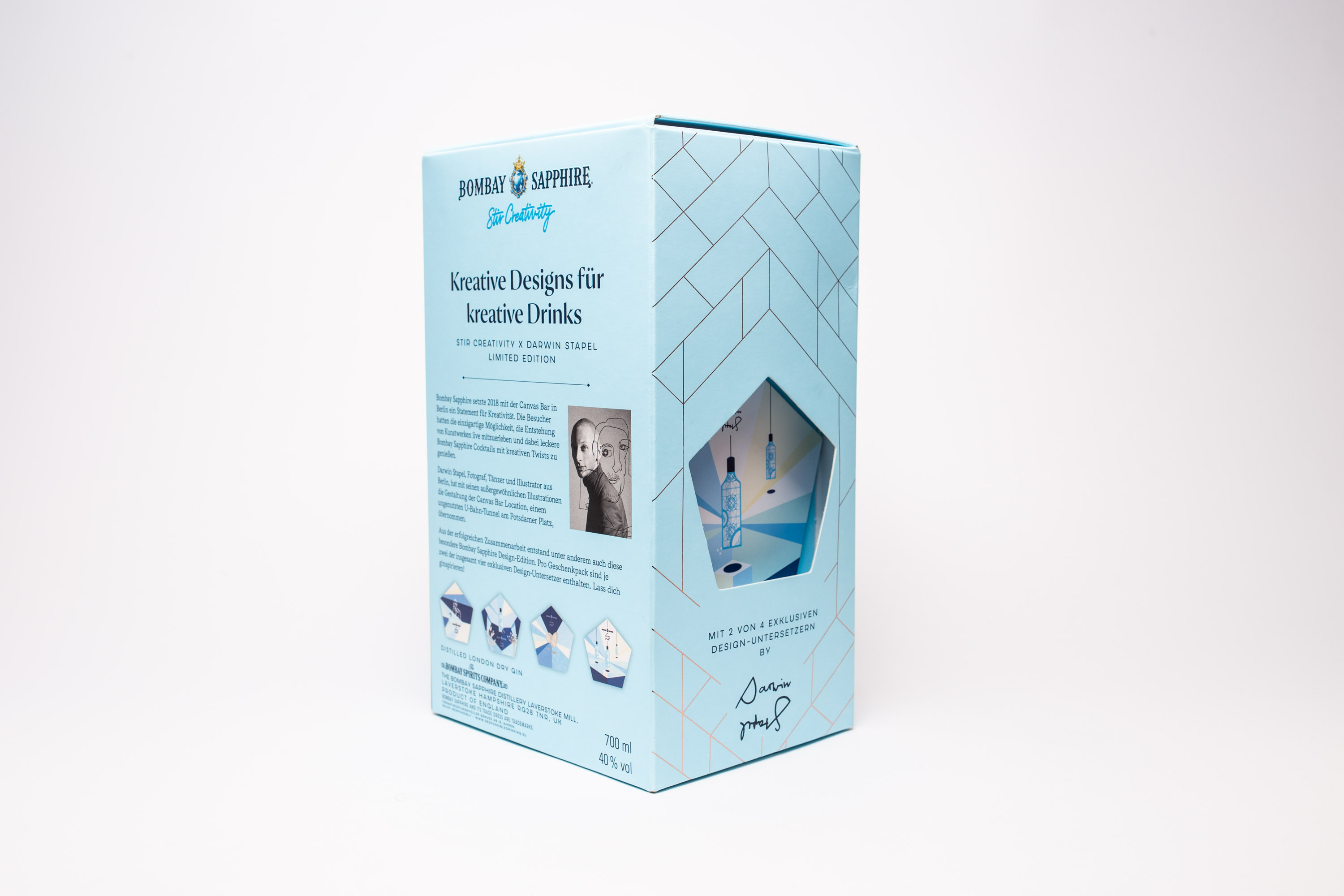 Darwin Stapel studio for visual concepts; one line illustration; onelineillustration; Graphic Designer; Corporate Design; Bombay Sapphire; Canvas Bar;